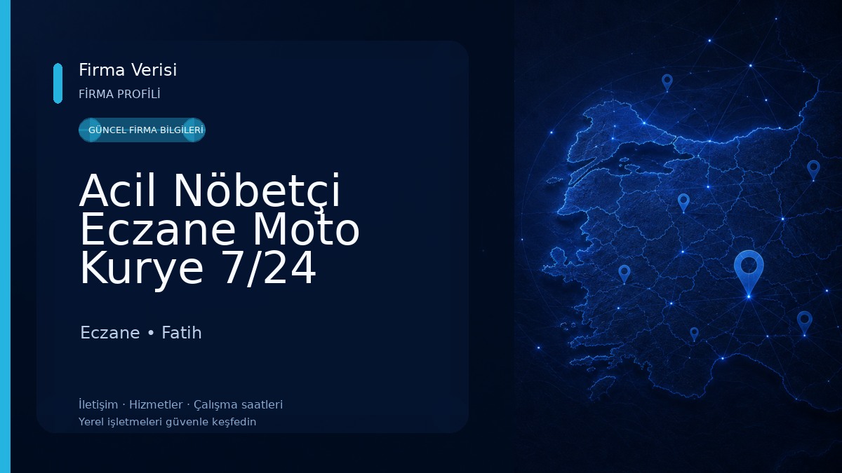 Acil Nöbetçi Eczane Moto Kurye 7/24 -Pharmacy -Delivery- Eczane Kurye İstanbul Fatih Eczane