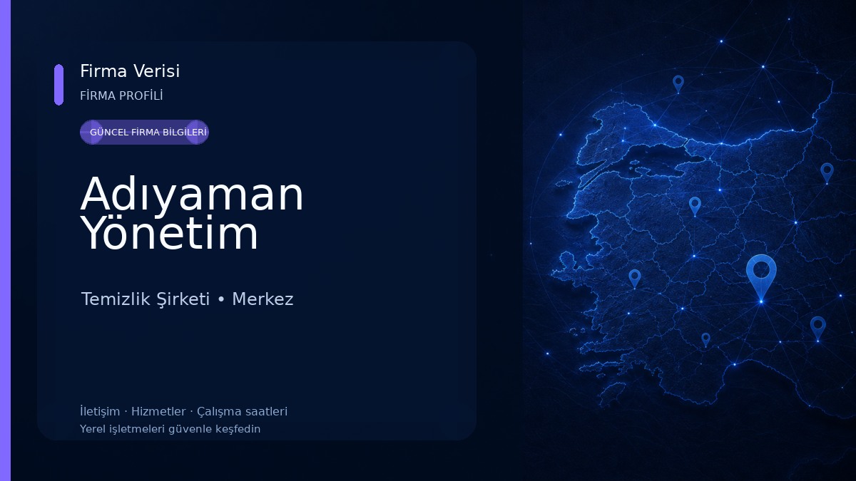 Adıyaman Yönetim Temizlik Şirketi