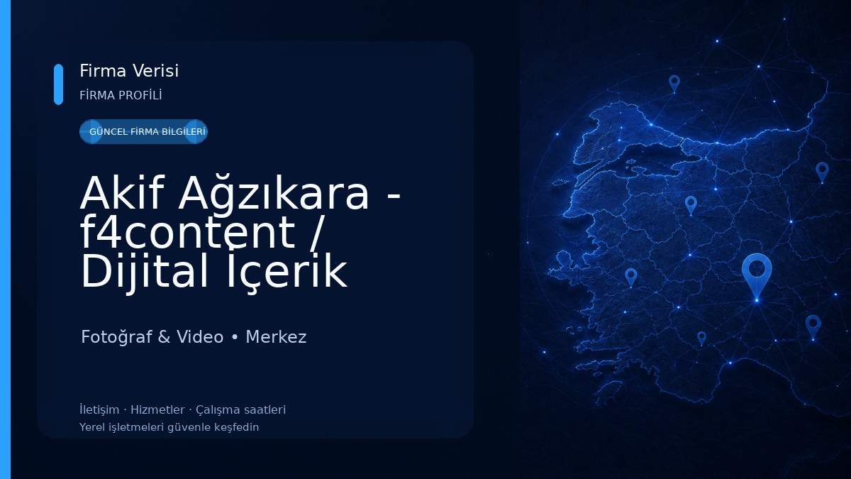 Akif Ağzıkara - f4content / Dijital İçerik Ajansı Fotoğraf & Video