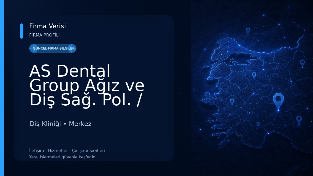 AS Dental Group Ağız ve Diş Sağ. Pol. / Aksaray Şubesi Diş Kliniği Polikliniği Diş Kliniği