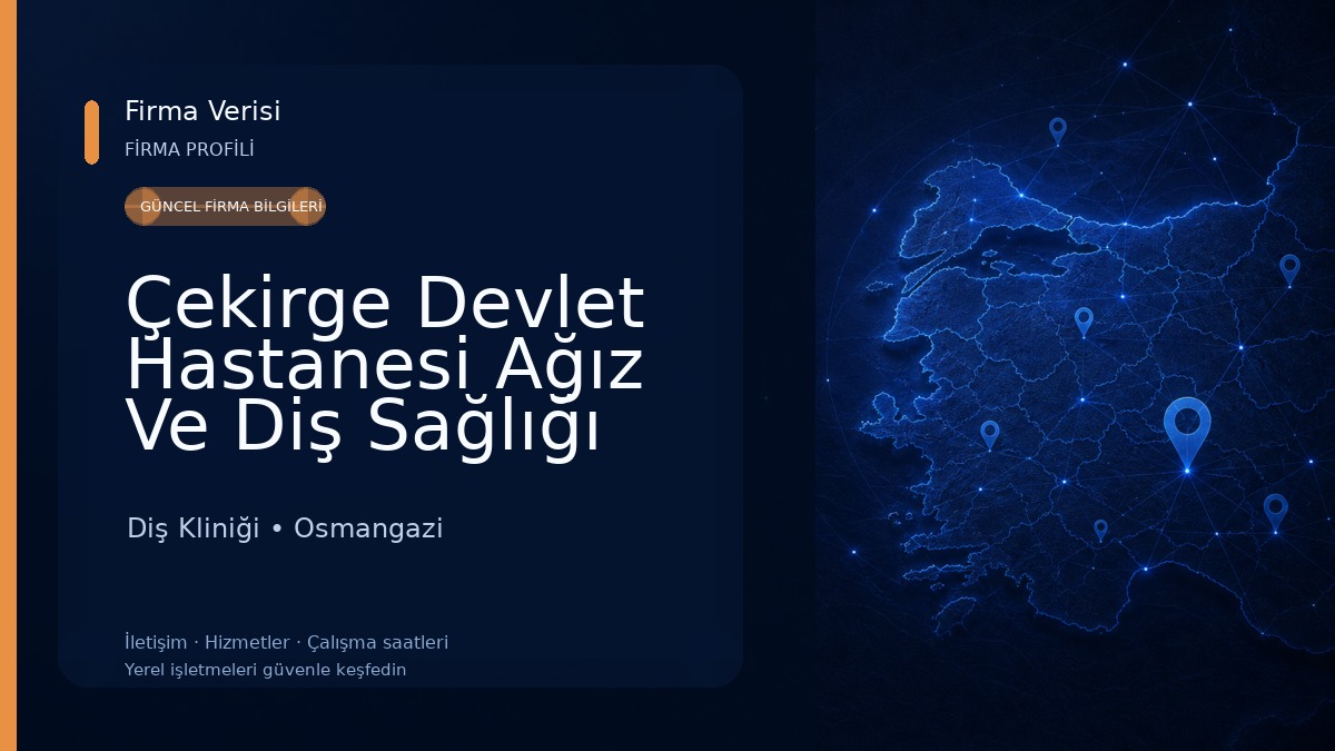 Çekirge Devlet Hastanesi Ağız Ve Diş Sağlığı Polikliniği Diş Kliniği
