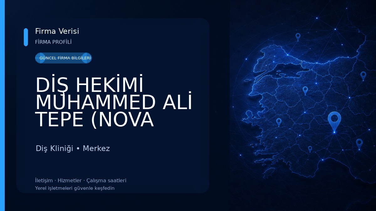DİŞ HEKİMİ MUHAMMED ALİ TEPE (NOVA DENT) Diş Kliniği