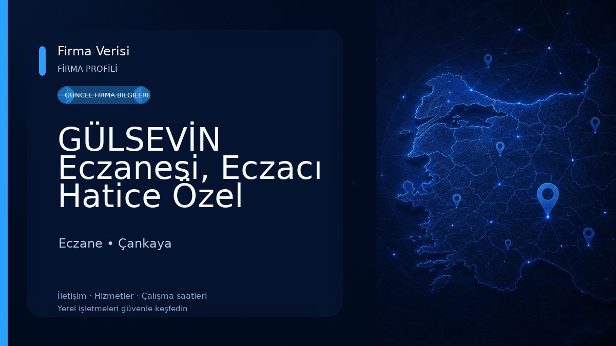 GÜLSEVİN Eczanesi, Eczacı Hatice Özel Eczane