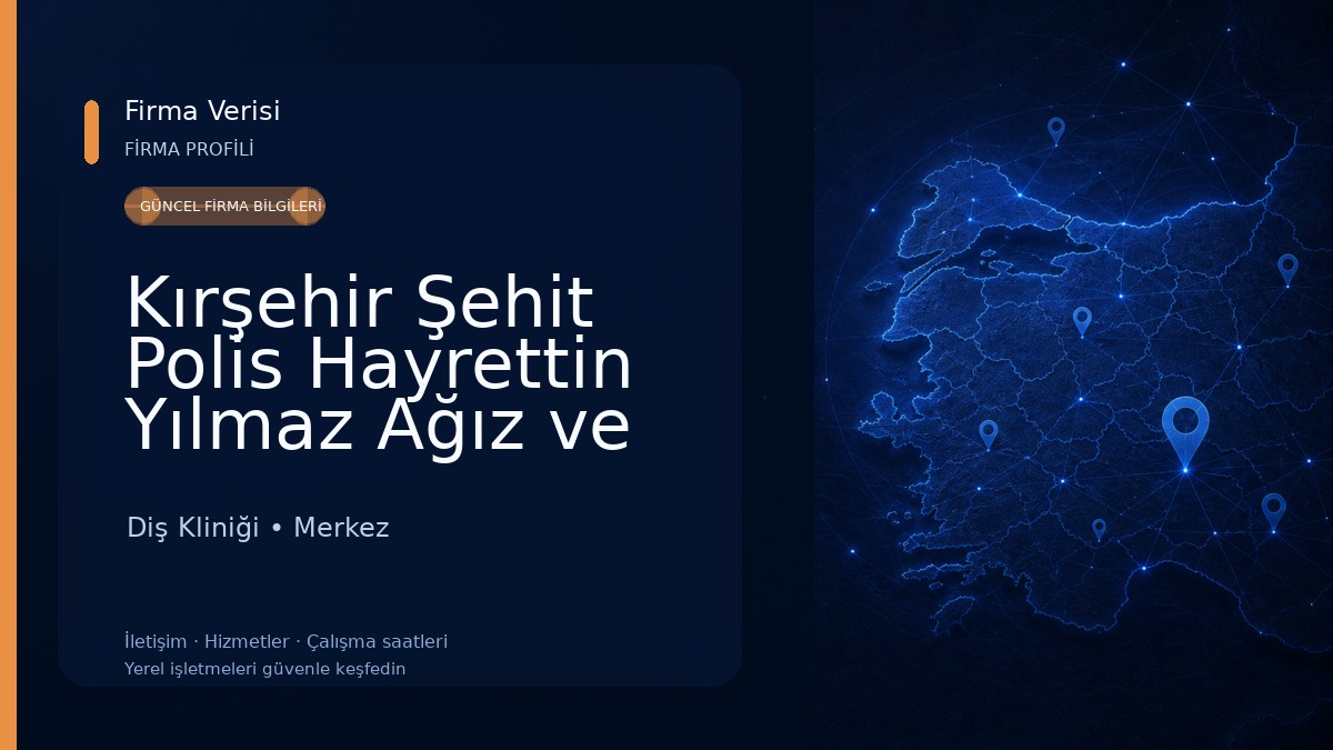Kırşehir Şehit Polis Hayrettin Yılmaz Ağız ve Diş Sağlığı Merkezi Diş Kliniği