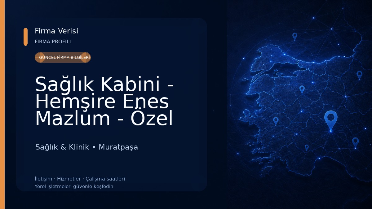Sağlık Kabini - Hemşire Enes Mazlum - Özel Sağlık Meslek Hizmet Birimi Sağlık & Klinik